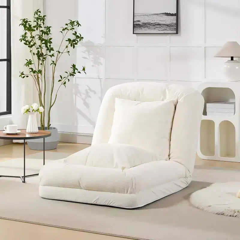 Human Dog Bed for Adult, Comfy Lazy Sofa Bed with 2 Pillows & 5 Adjustable Position, Chenille Upholstered Lounge Chair for Living Room Bedroom