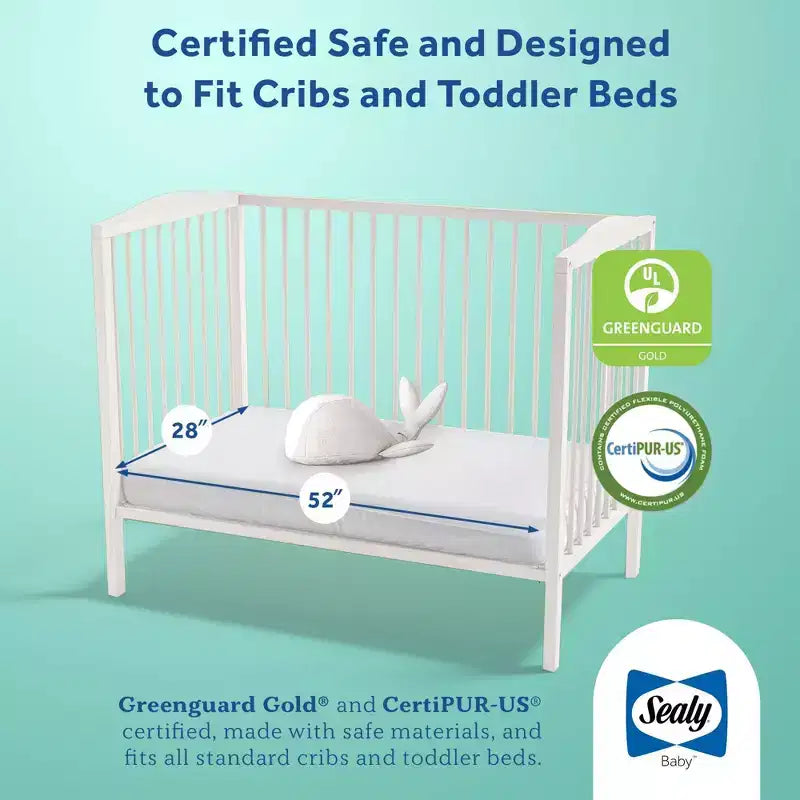 Antibacterial 2-Stage Foam Crib and Toddler Mattress