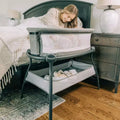 Deluxe Bedside Bassinet: Storage Bin/Shelf, Metal Frame, 20 lbs Capacity, Modern Decor