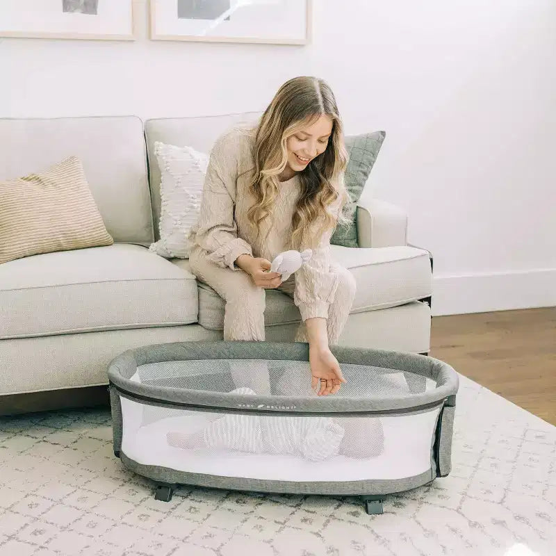 Deluxe Bedside Bassinet: Storage Bin/Shelf, Metal Frame, 20 lbs Capacity, Modern Decor