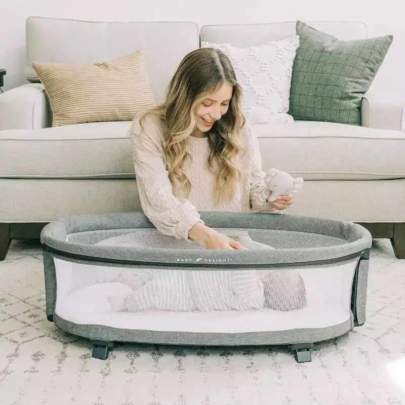 Deluxe Bedside Bassinet: Storage Bin/Shelf, Metal Frame, 20 lbs Capacity, Modern Decor