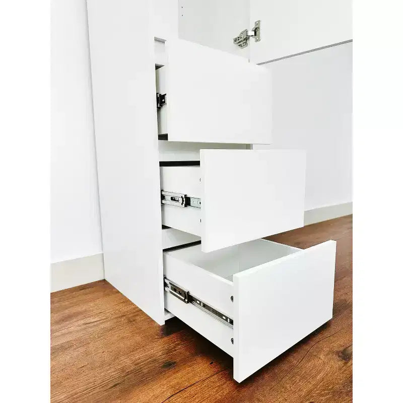 HomeStock 70.9 in.H x 17.72 in.W White Wood Composite Closet System for Universal Storage with Storage Bins