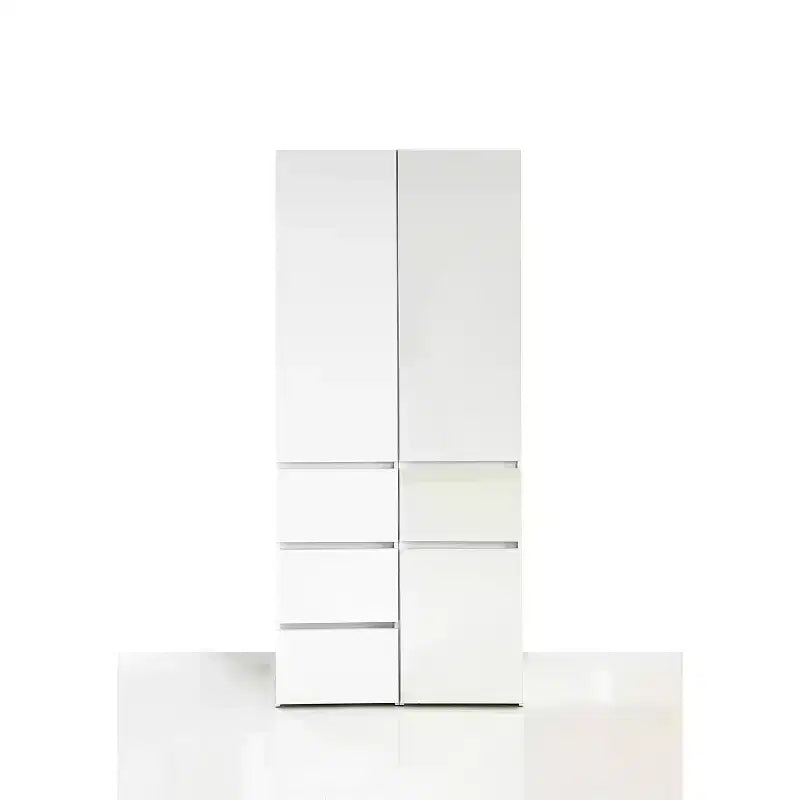 HomeStock 70.9 in.H x 17.72 in.W White Wood Composite Closet System for Universal Storage with Storage Bins