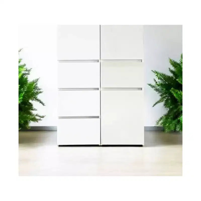 HomeStock 70.9 in.H x 17.72 in.W White Wood Composite Closet System for Universal Storage with Storage Bins