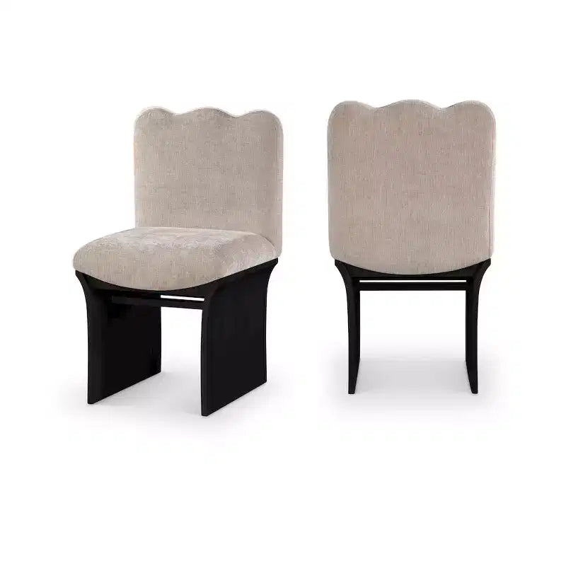 Meridina Furniture,Shaw Beige Chenille Fabric Upholstered Dining Chair