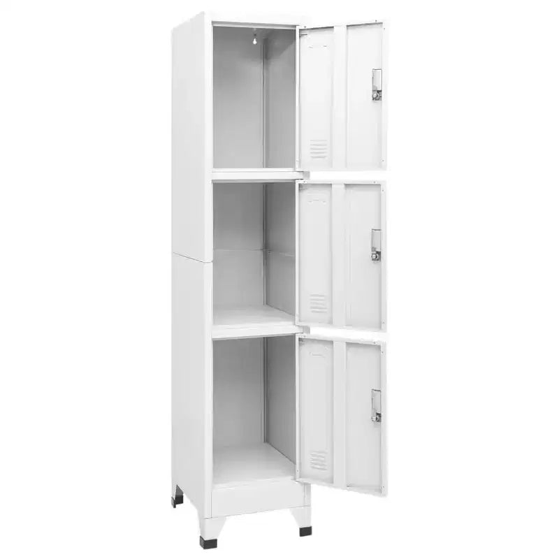 vidaXL Steel Locker Cabinet with 3 Compartments - Resistant, Easy Assembly, Secure Storage, and Easy Cleaning