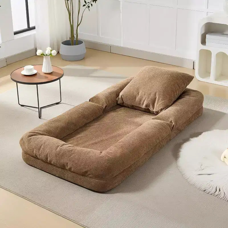 Human Dog Bed for Adult, Comfy Lazy Sofa Bed with 2 Pillows & 5 Adjustable Position, Chenille Upholstered Lounge Chair for Living Room Bedroom