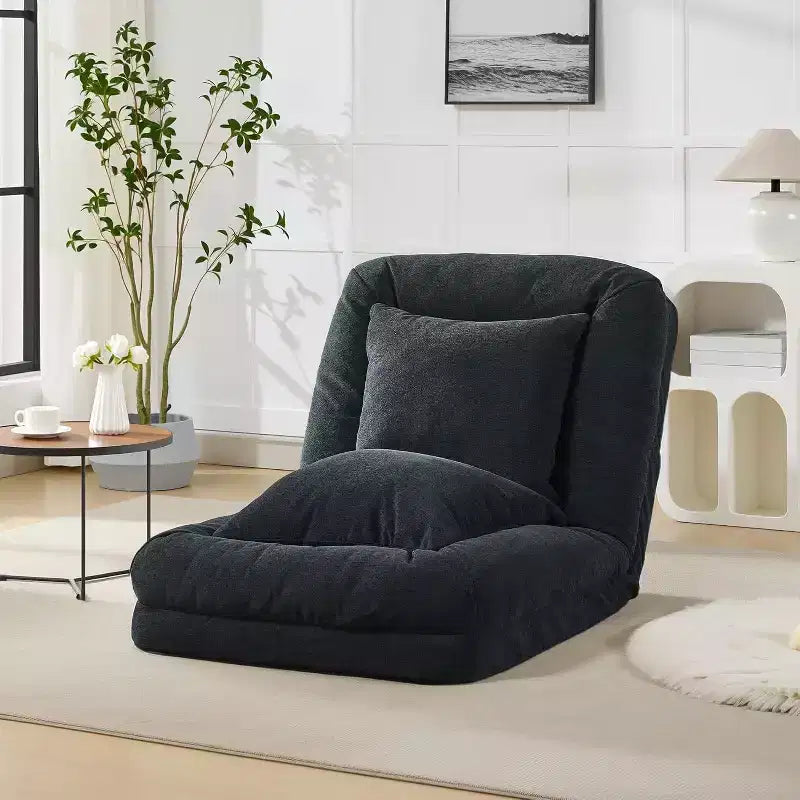 Human Dog Bed for Adult, Comfy Lazy Sofa Bed with 2 Pillows & 5 Adjustable Position, Chenille Upholstered Lounge Chair for Living Room Bedroom