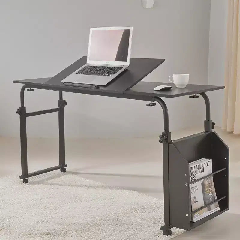 Overbed Table with Wheels, 47.24 in Laptop Desk Cart, Table Over The Bed Table Adjustable Height and Length for Hospital and Home use