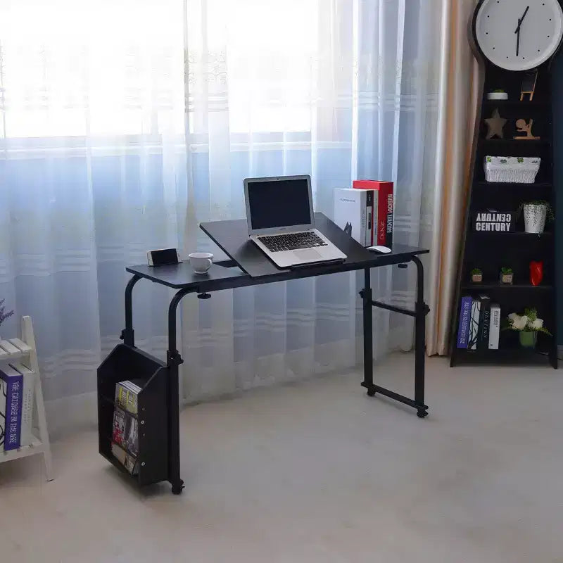 Overbed Table with Wheels, 47.24 in Laptop Desk Cart, Table Over The Bed Table Adjustable Height and Length for Hospital and Home use