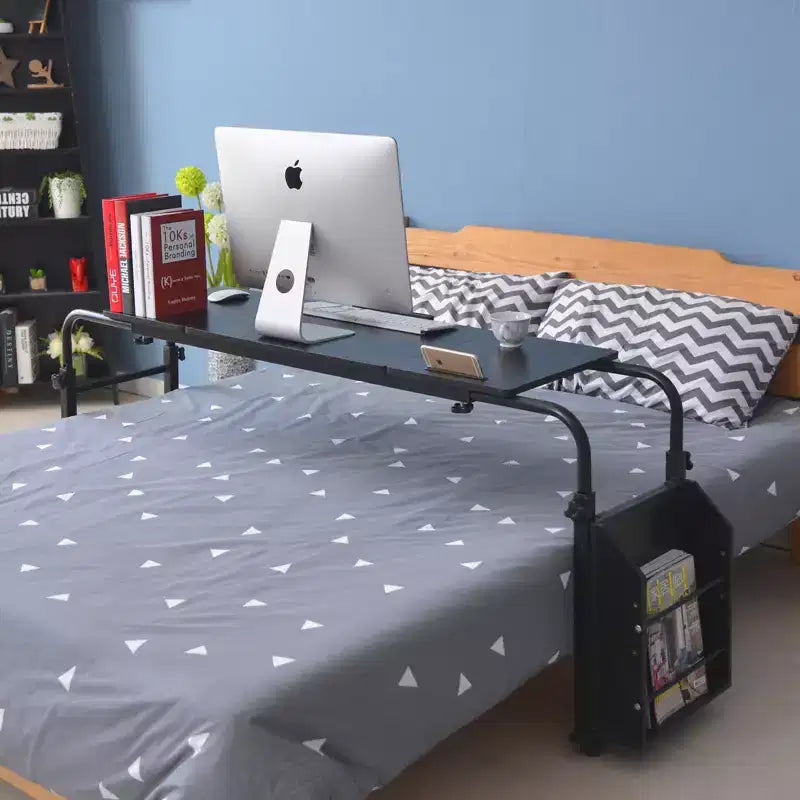 Overbed Table with Wheels, 47.24 in Laptop Desk Cart, Table Over The Bed Table Adjustable Height and Length for Hospital and Home use