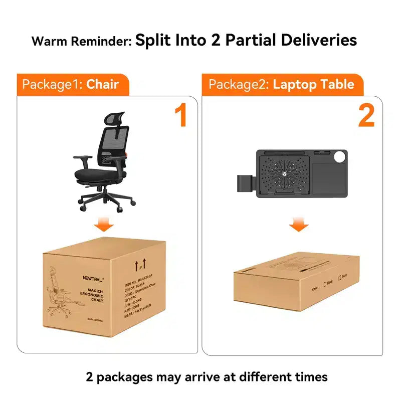 Ergonomic Chair with Footrest - Home Office Chair with Lumbar Support, 4D Armrest, Seat Depth & Height Adjustable - MAGICH-BP+LAPD-BLACK