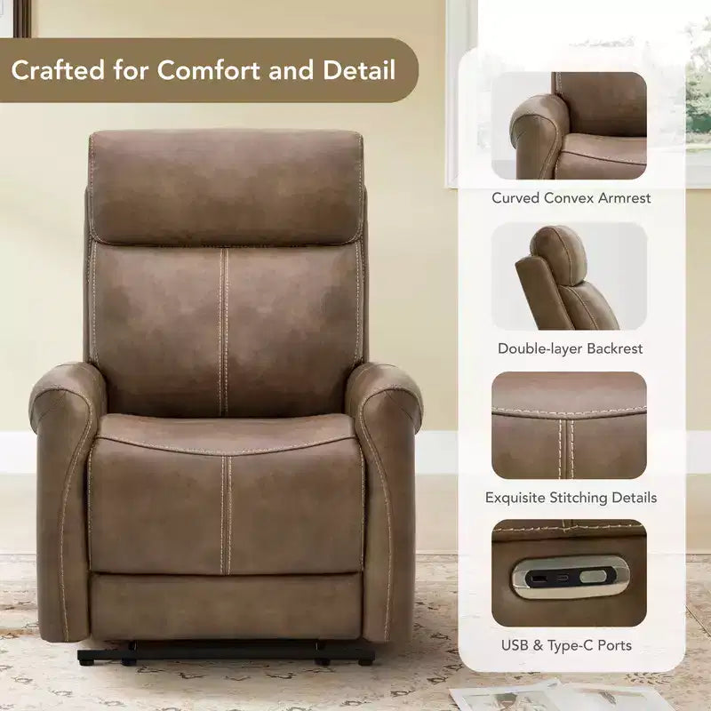 Wall Hugger Power Recliner with USB Ports