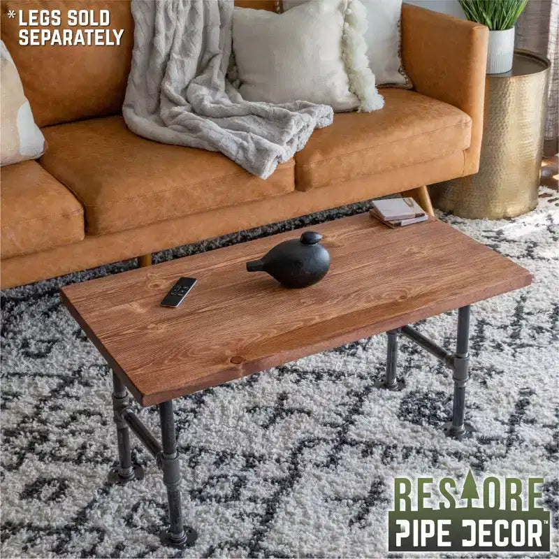 RESTORE Sunset Cedar Solid Wood Coffee Tabletop by Pipe Decor