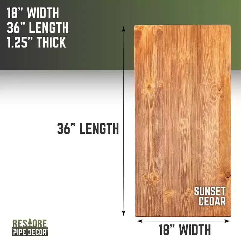 RESTORE Sunset Cedar Solid Wood Coffee Tabletop by Pipe Decor