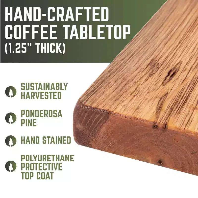 RESTORE Sunset Cedar Solid Wood Coffee Tabletop by Pipe Decor
