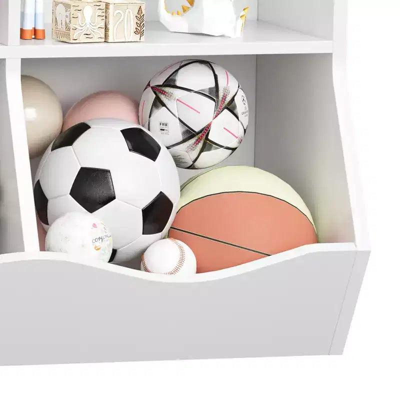 Children's three-layer bookshelf, children's bookshelf with storage cabinets, toy storage rack, suitable for playrooms, children's rooms