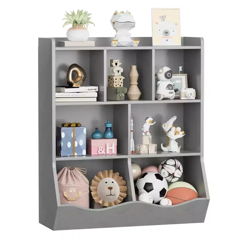 Children's three-layer bookshelf, children's bookshelf with storage cabinets, toy storage rack, suitable for playrooms, children's rooms