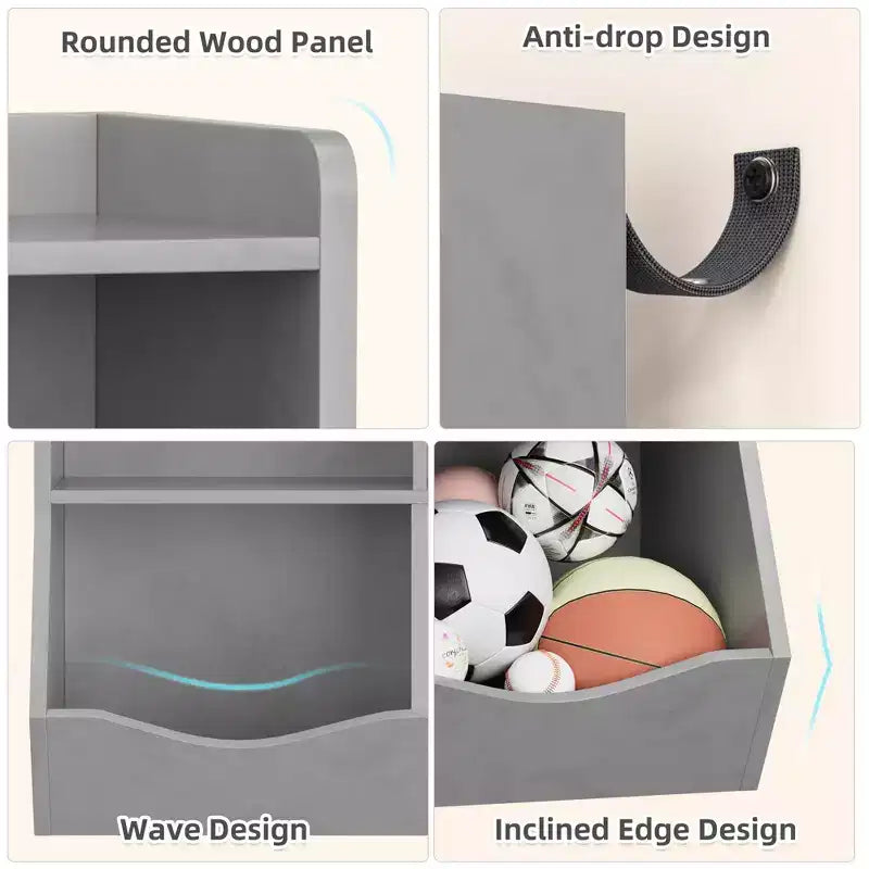 Children's three-layer bookshelf, children's bookshelf with storage cabinets, toy storage rack, suitable for playrooms, children's rooms