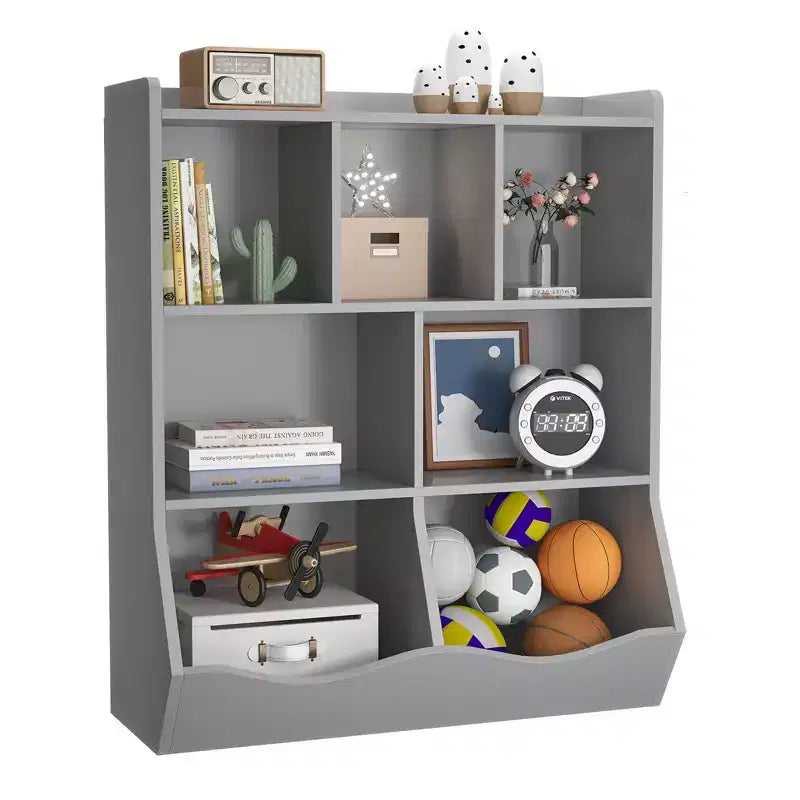 Children's three-layer bookshelf, children's bookshelf with storage cabinets, toy storage rack, suitable for playrooms, children's rooms