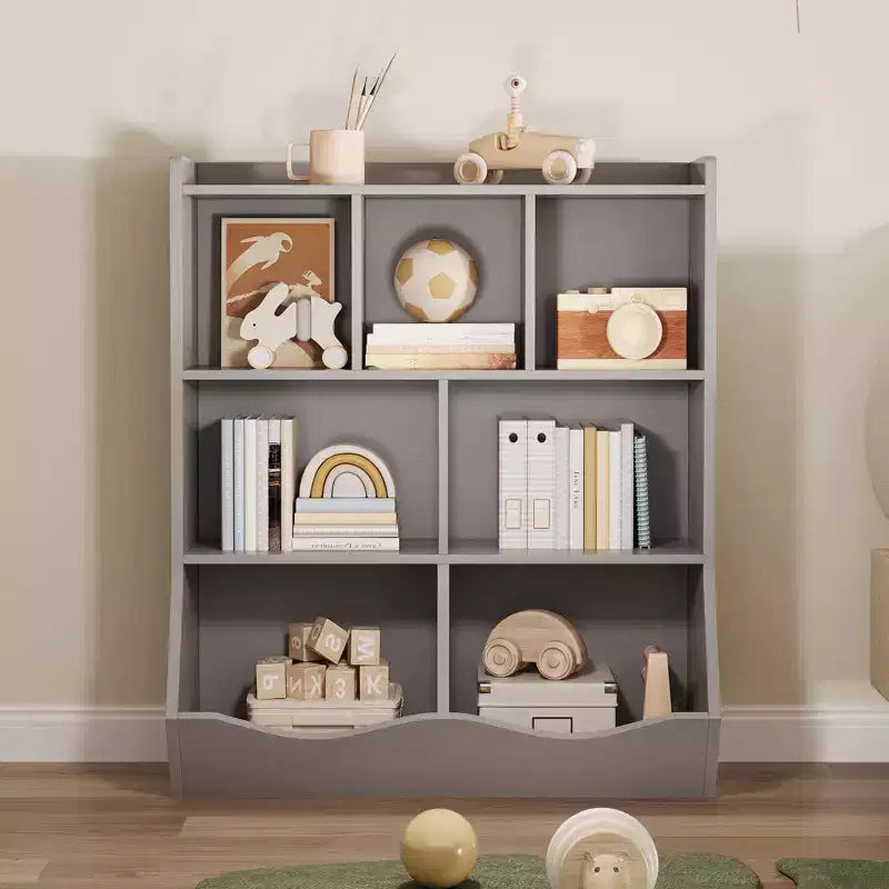 Children's three-layer bookshelf, children's bookshelf with storage cabinets, toy storage rack, suitable for playrooms, children's rooms