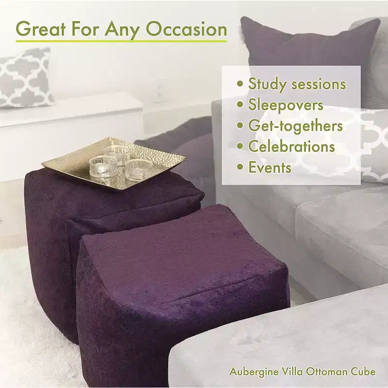 Cube Pouf French Quarter Navy