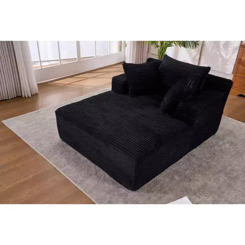 Okak Modern Oversized Corduroy Longue Sleeper Sofa Chair with Pillows,Deep Seat Single Sofa for Living Room,Apartment,Guestroom