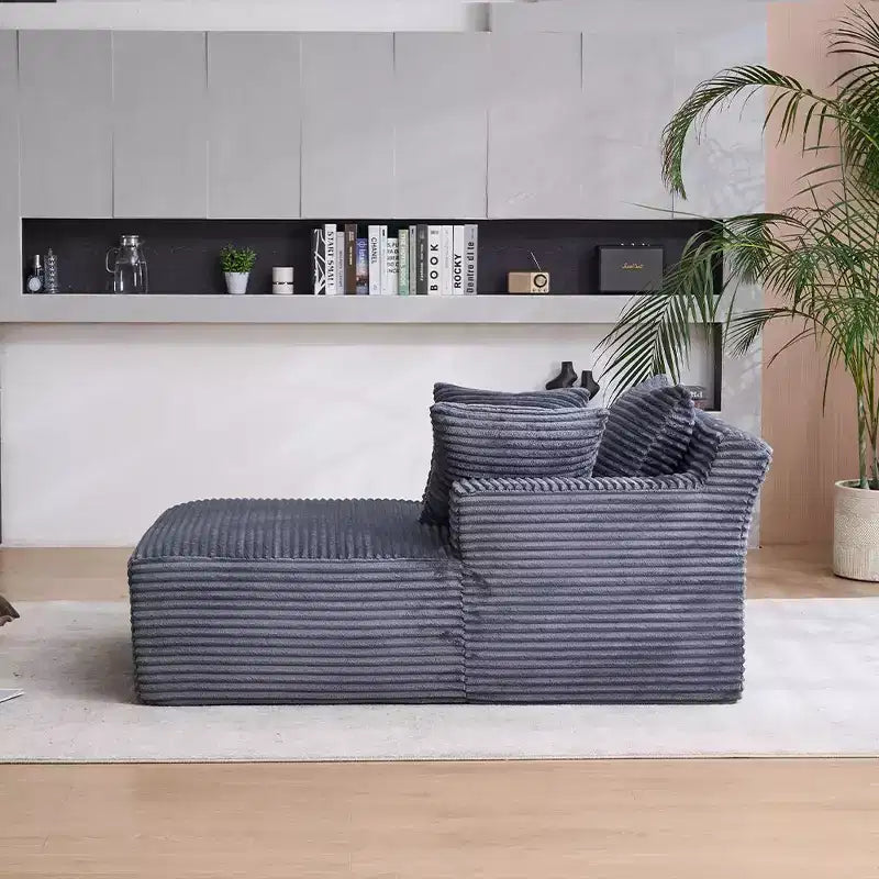 Okak Modern Oversized Corduroy Longue Sleeper Sofa Chair with Pillows,Deep Seat Single Sofa for Living Room,Apartment,Guestroom