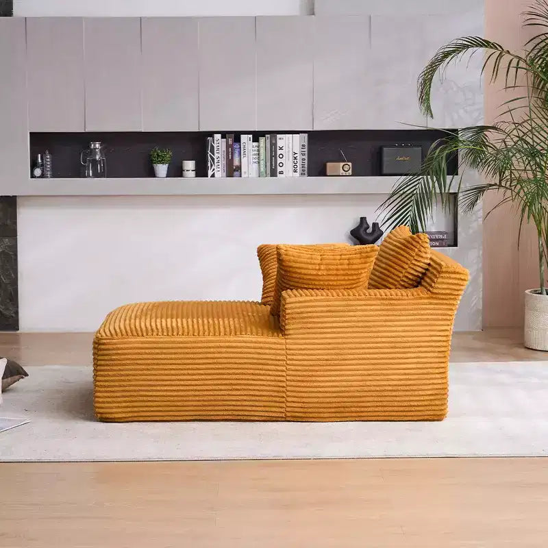 Okak Modern Oversized Corduroy Longue Sleeper Sofa Chair with Pillows,Deep Seat Single Sofa for Living Room,Apartment,Guestroom