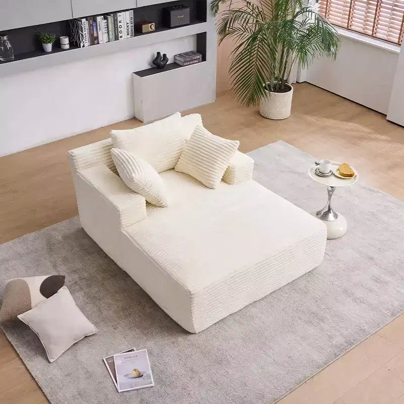 Okak Modern Oversized Corduroy Longue Sleeper Sofa Chair with Pillows,Deep Seat Single Sofa for Living Room,Apartment,Guestroom