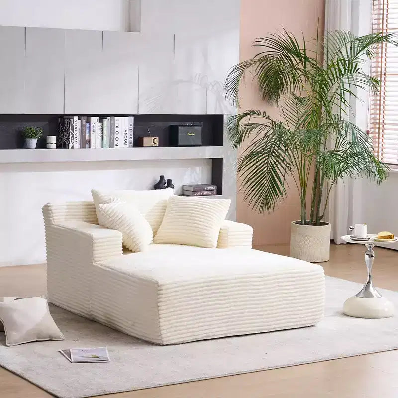 Okak Modern Oversized Corduroy Longue Sleeper Sofa Chair with Pillows,Deep Seat Single Sofa for Living Room,Apartment,Guestroom
