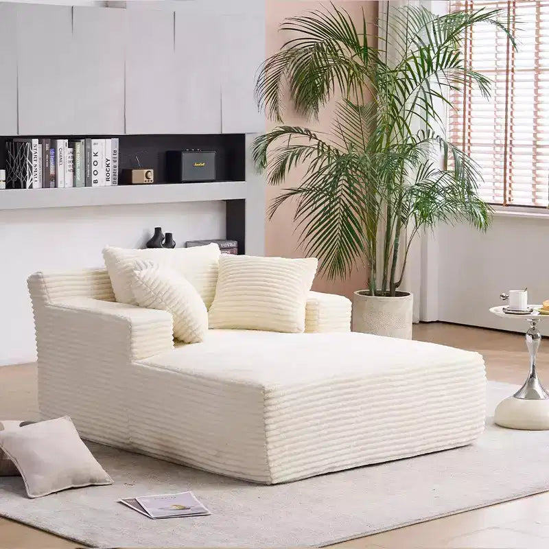 Okak Modern Oversized Corduroy Longue Sleeper Sofa Chair with Pillows,Deep Seat Single Sofa for Living Room,Apartment,Guestroom