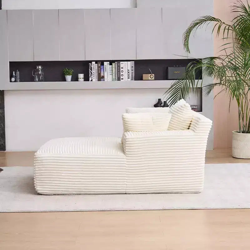 Okak Modern Oversized Corduroy Longue Sleeper Sofa Chair with Pillows,Deep Seat Single Sofa for Living Room,Apartment,Guestroom