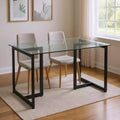 Clear And Black Glass And Metal Dining Table