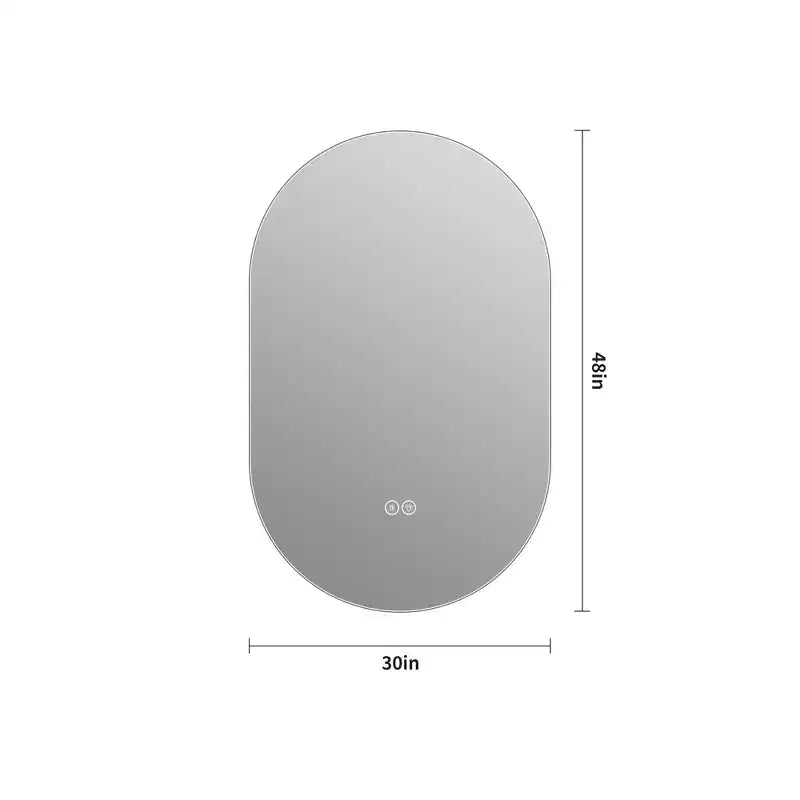 GDFStudio Lark 48 Modern Oval Anti-Fog LED Bathroom Mirror with Adjustable Light Modes