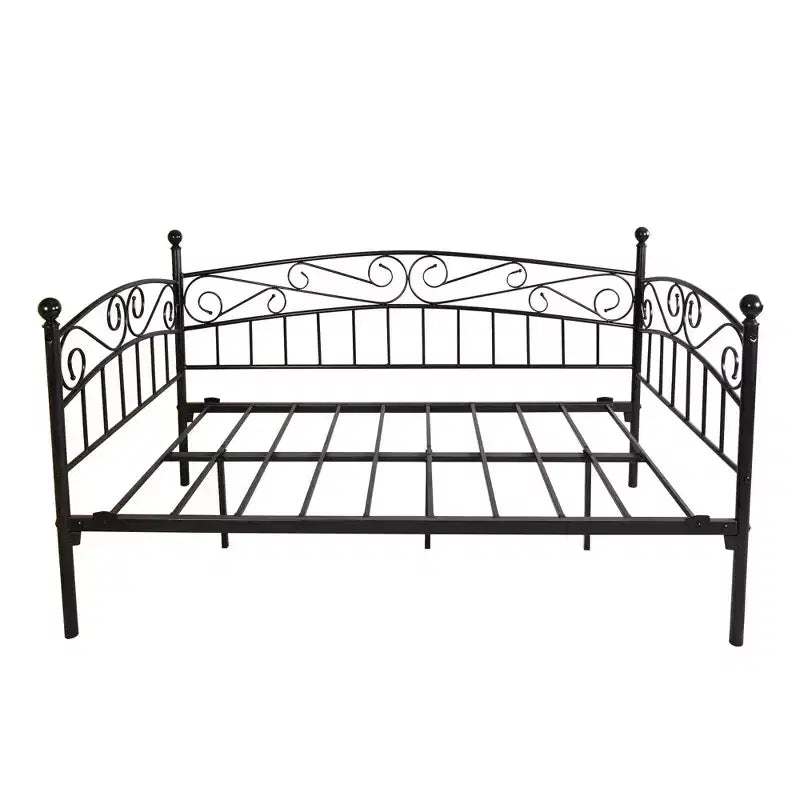 Mid-Century Modern Metal Daybed Frame with Headboard