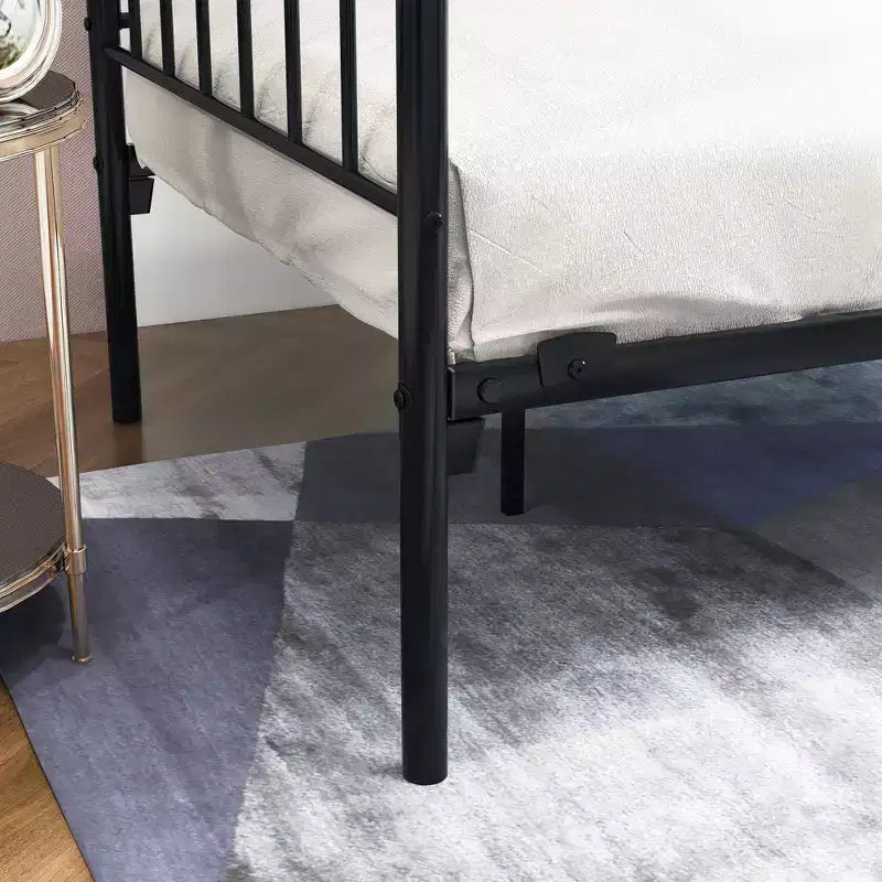 Mid-Century Modern Metal Daybed Frame with Headboard