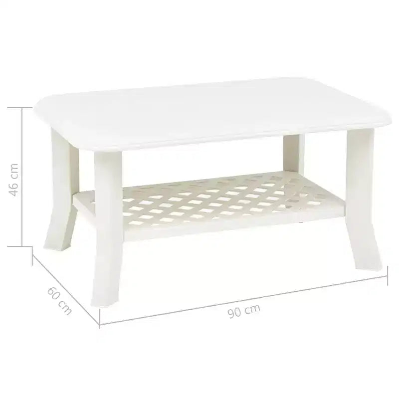 vidaXL Coffee Table End Table with Storage Shelf Side Couch Table Plastic