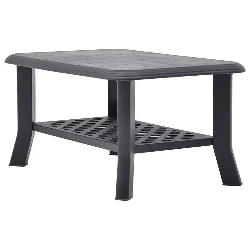 vidaXL Coffee Table End Table with Storage Shelf Side Couch Table Plastic