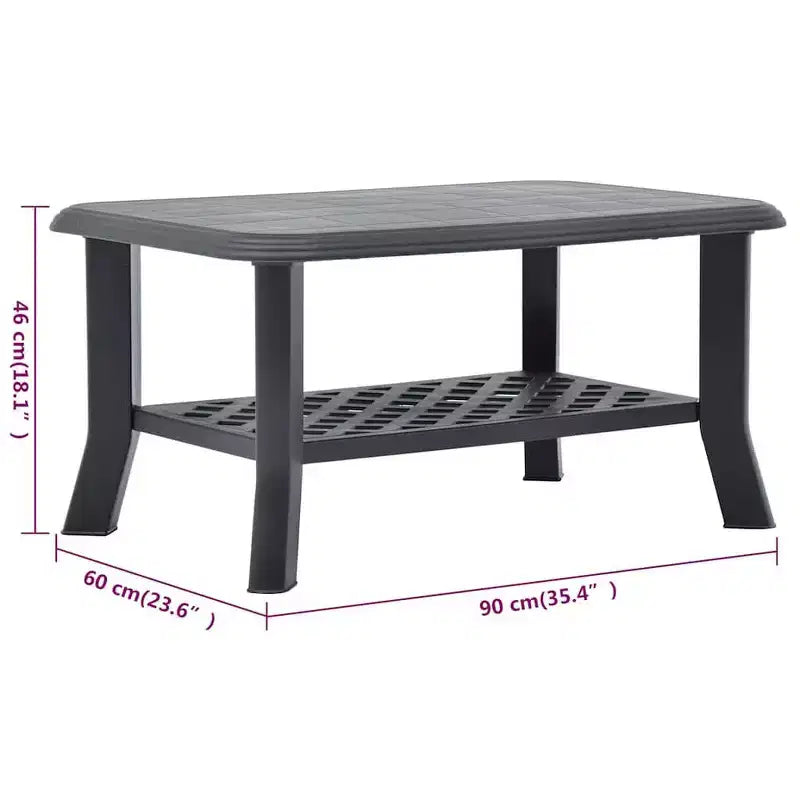 vidaXL Coffee Table End Table with Storage Shelf Side Couch Table Plastic