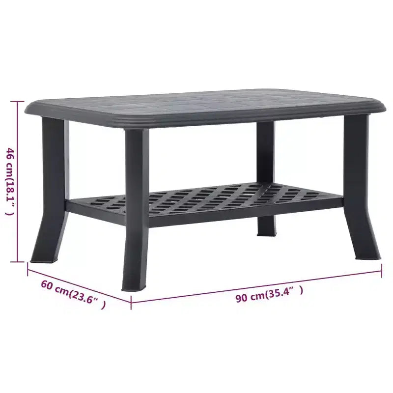 vidaXL Coffee Table End Table with Storage Shelf Side Couch Table Plastic
