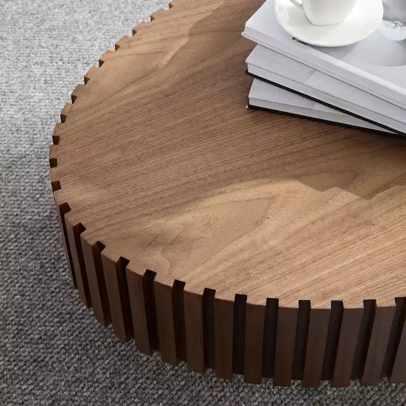 MAYEERTY 43 Inch Modern Drum Oval Coffee Table, MDF Center Table for Living Room Bedroom, Small Space Friendly Coffee Table