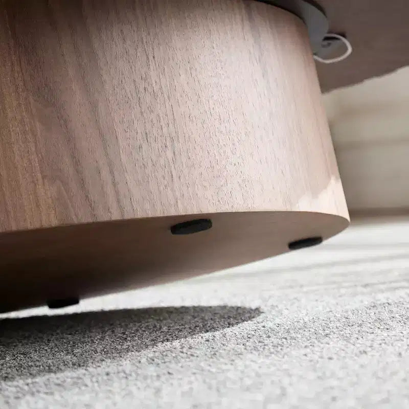 MAYEERTY 43 Inch Modern Drum Oval Coffee Table, MDF Center Table for Living Room Bedroom, Small Space Friendly Coffee Table