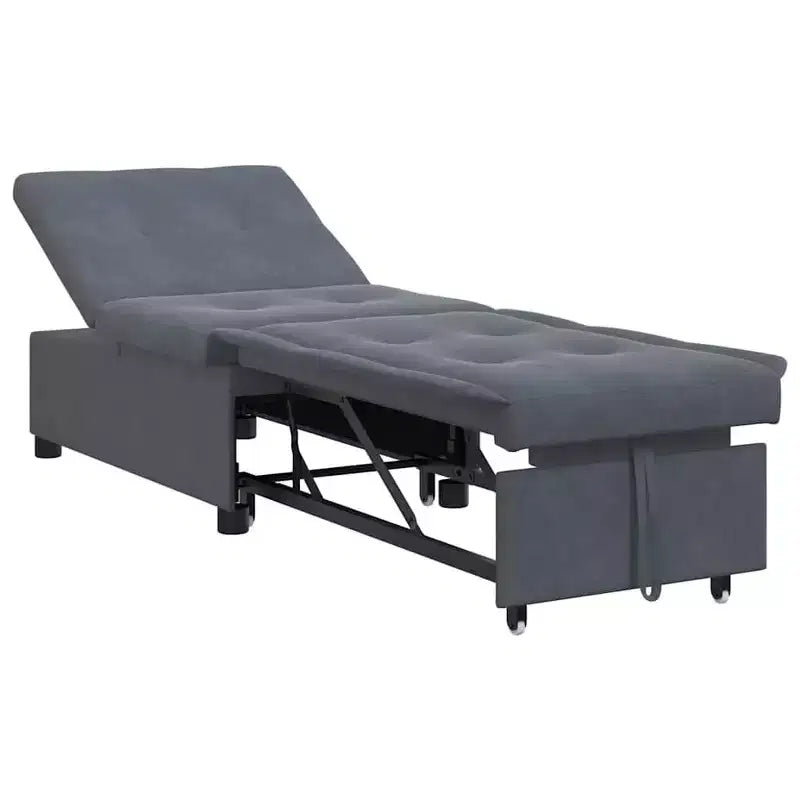 vidaXL Sofa Bed Dark gray 67 x 194 x 38 cm Velvet
