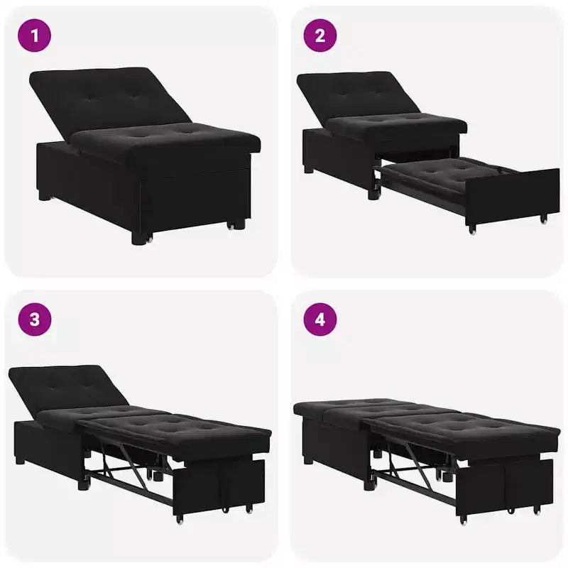 vidaXL Sofa Bed Dark gray 67 x 194 x 38 cm Velvet