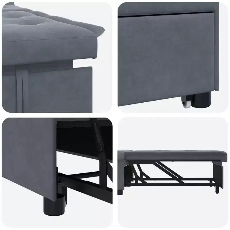 vidaXL Sofa Bed Dark gray 67 x 194 x 38 cm Velvet