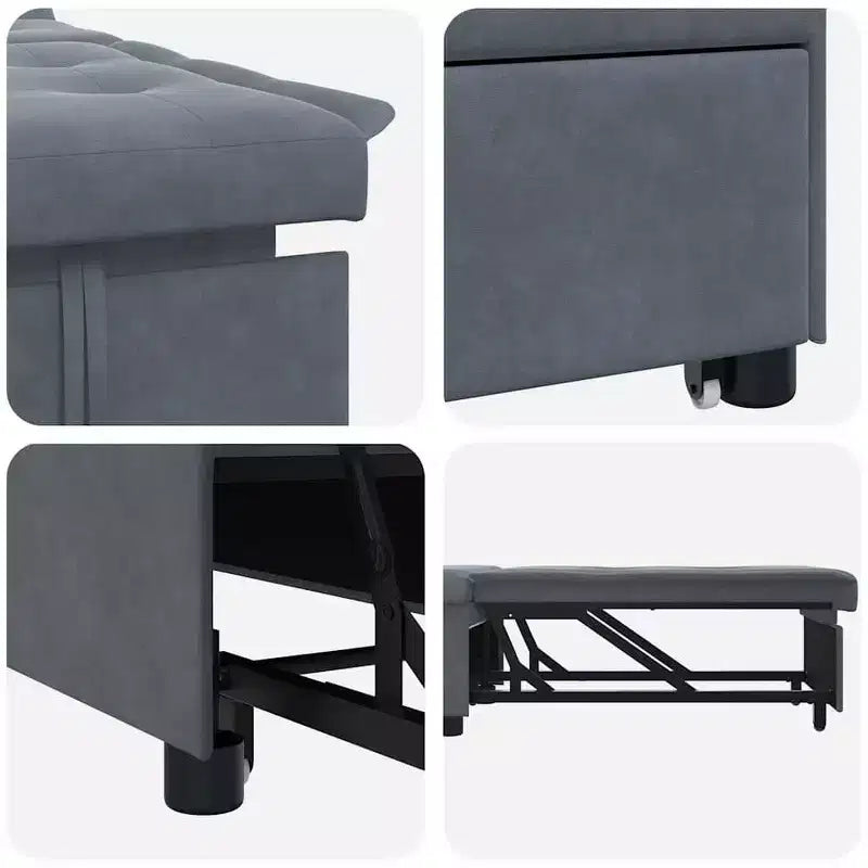 vidaXL Sofa Bed Dark gray 67 x 194 x 38 cm Velvet