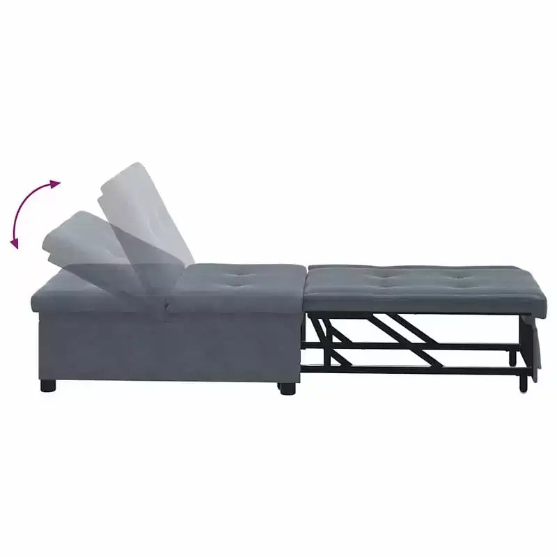 vidaXL Sofa Bed Dark gray 67 x 194 x 38 cm Velvet