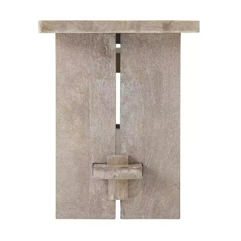 40" Castleton Mango Wood Bench and Coat Hook with Shelf Driftwood