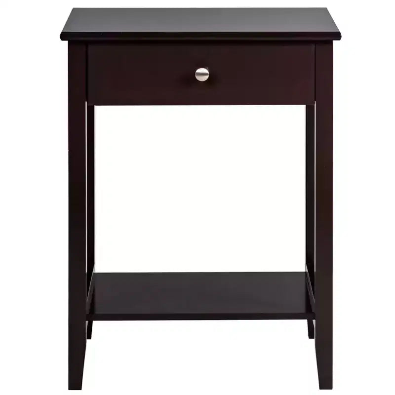 Costway Nightstand End Table Storage Display Bedroom Furniture Drawer Shelf Beside White\Brown\Grey